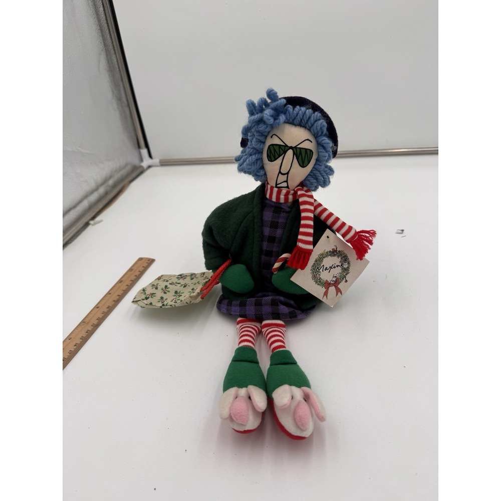 Hallmark Shoebox‎ Crabby MAXINE Holiday Christmas Doll with Bag & Scarf Plush